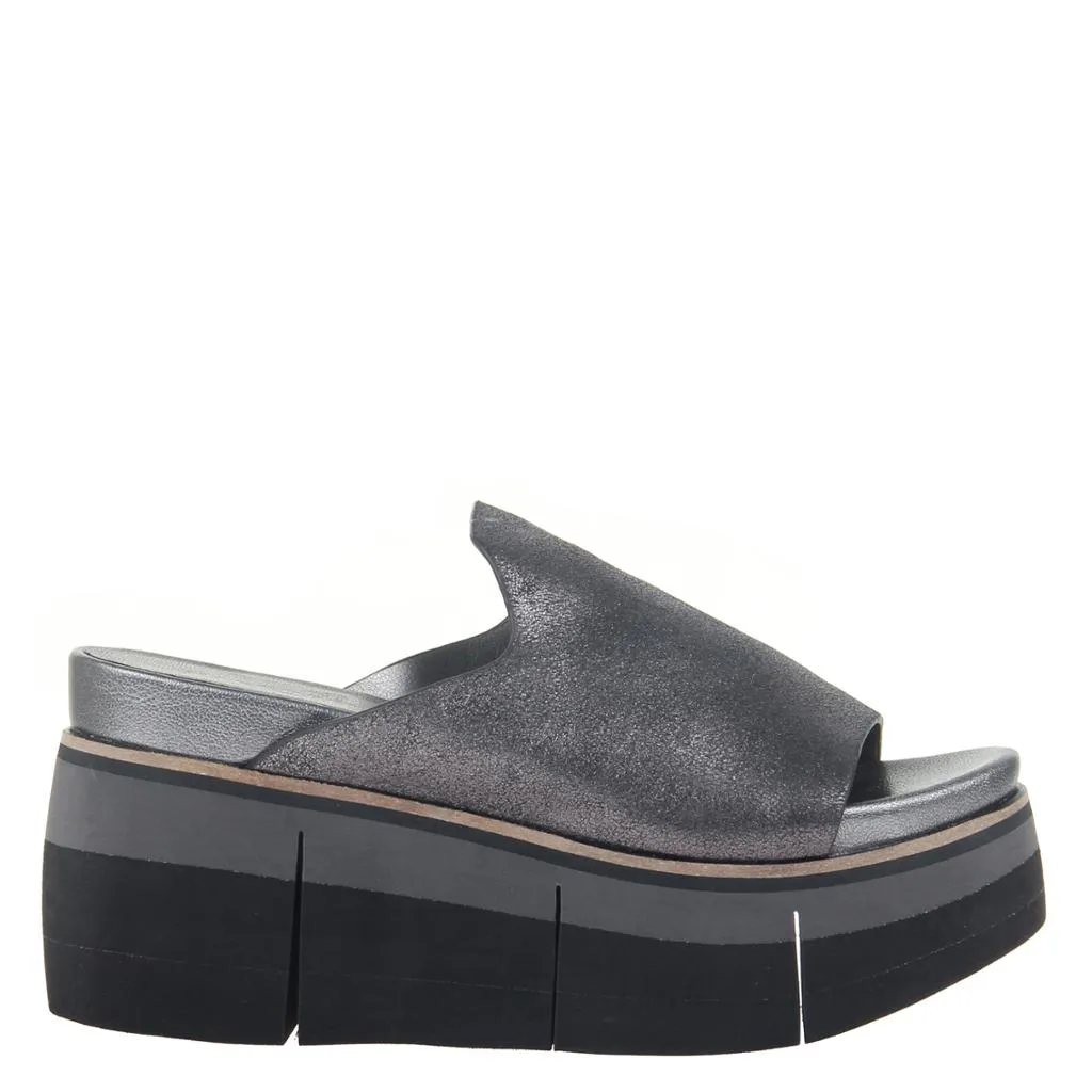 NAKED FEET - FLOW in PEWTER Wedge Sandals