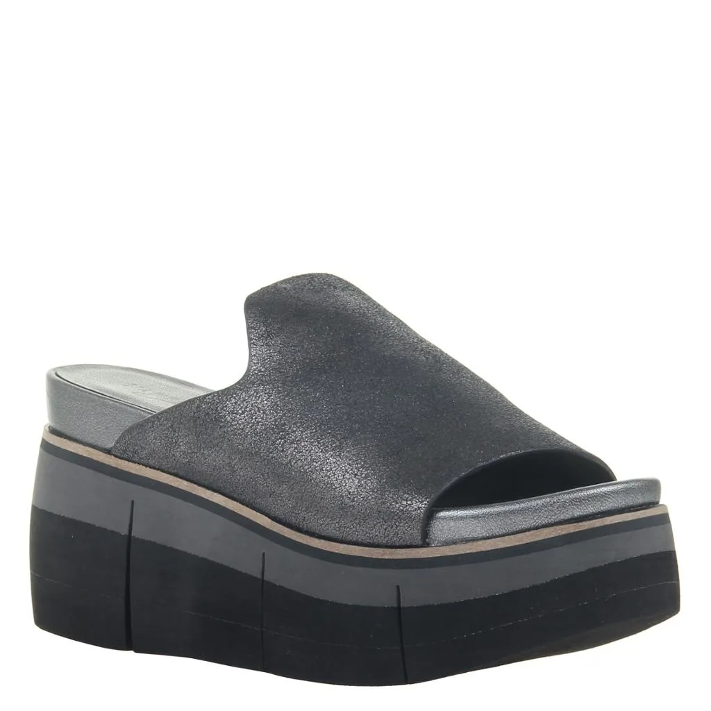 NAKED FEET - FLOW in PEWTER Wedge Sandals