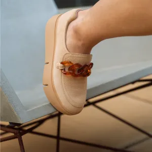 NAKED FEET - PRINCETON in BEIGE Platform Sneakers