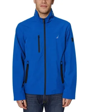 Nautica Mens Bomber Jacket Coat Blue Solid
