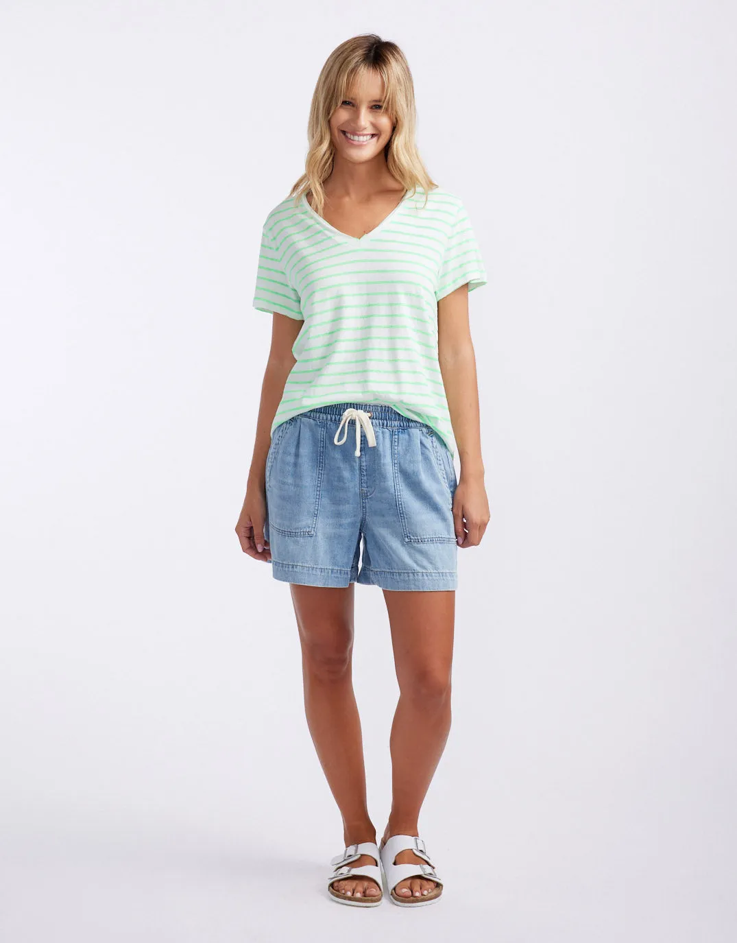 Neon Vee Tee - Neon Green