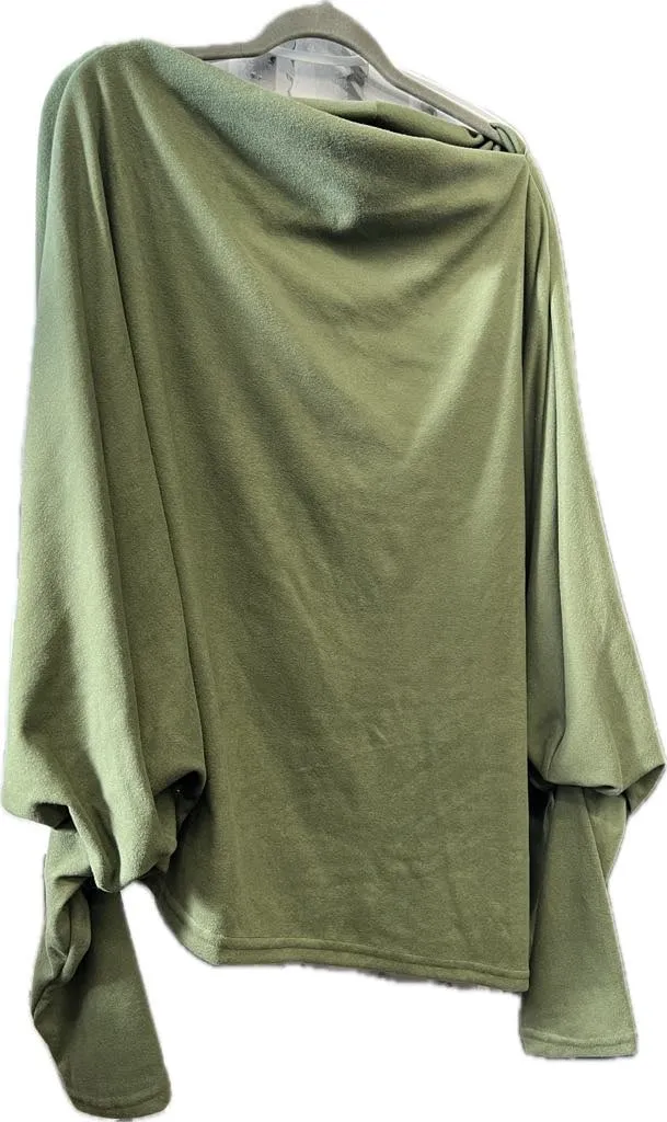 NEW Asymmetric Draped Jumper Baggy Sweater, Fall Sweaters Oversized Off The Shoulder Sweater for Women One Shoulder Tops Elegant Pullover Sweatshirts, Olive Green, One Size
