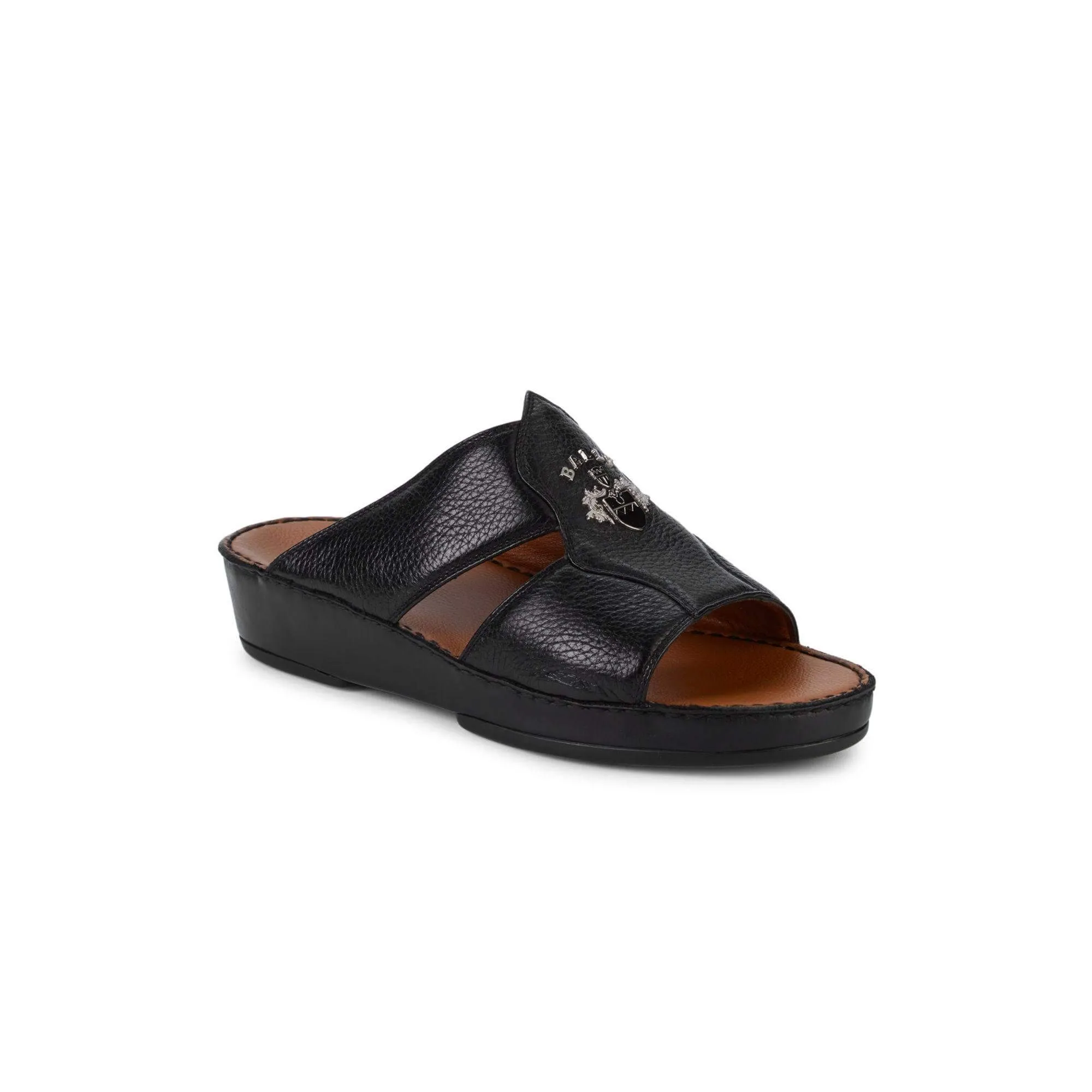 NEW Bally Hakman Men's 6211912 Black Grained Leather Sandals US 9 MSRP $625
