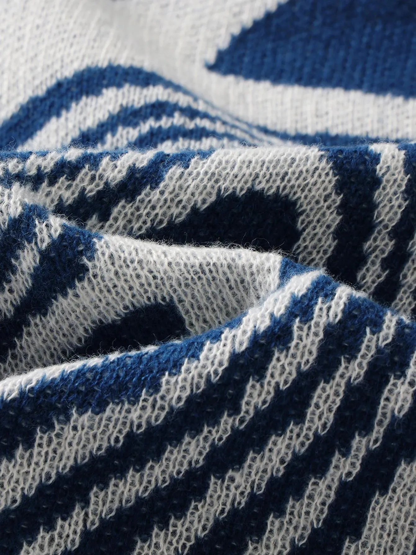 New Popular Maze Pattern Pullover Sweater Jacquard Casual Round Neck Contrast Color Knitted Men's Pullover Jumpers