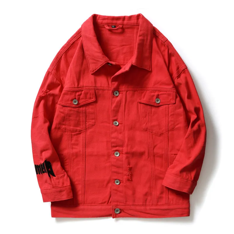 Newest Embroidery Denim Jacket Fashionable Men's Jacket Coats