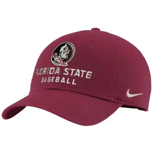 Nike Men's Seminole Logo/Florida State Baseball Adjustable Club Cap - Garnet