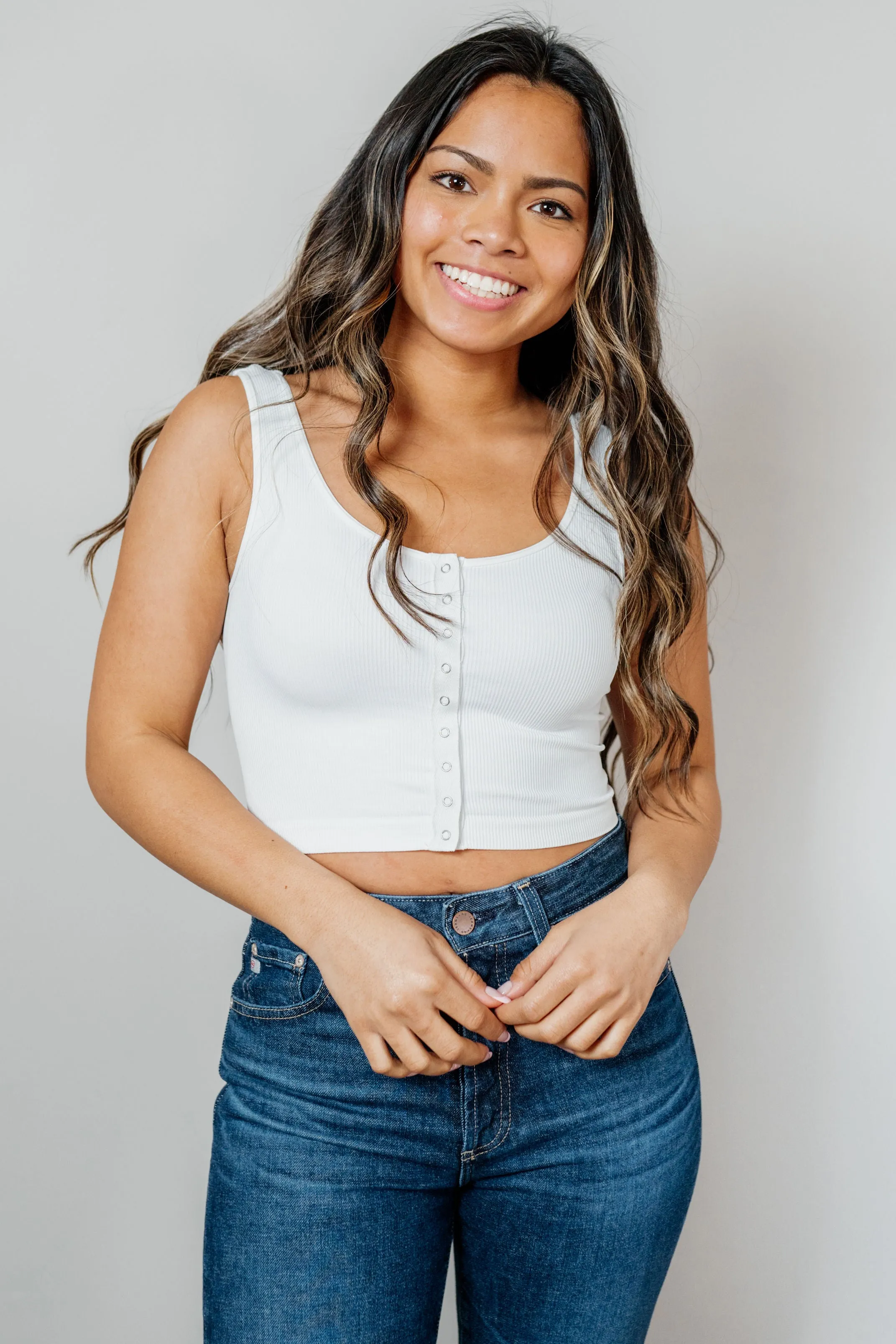 Niki Biki Ribbed Snap Crop