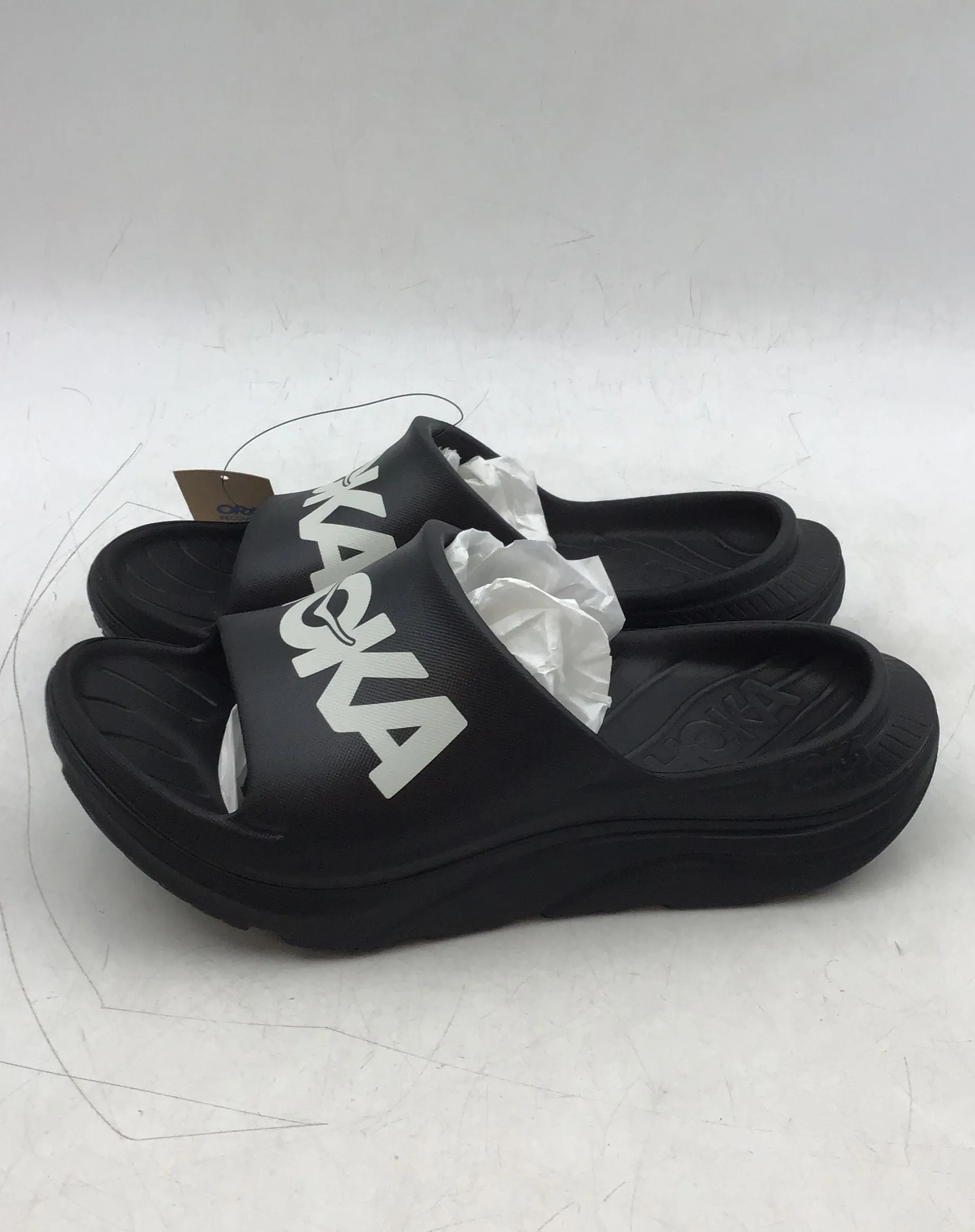 NWT Hoka One One Men's Ora Athletic Black White Slide Sandals - Size 7