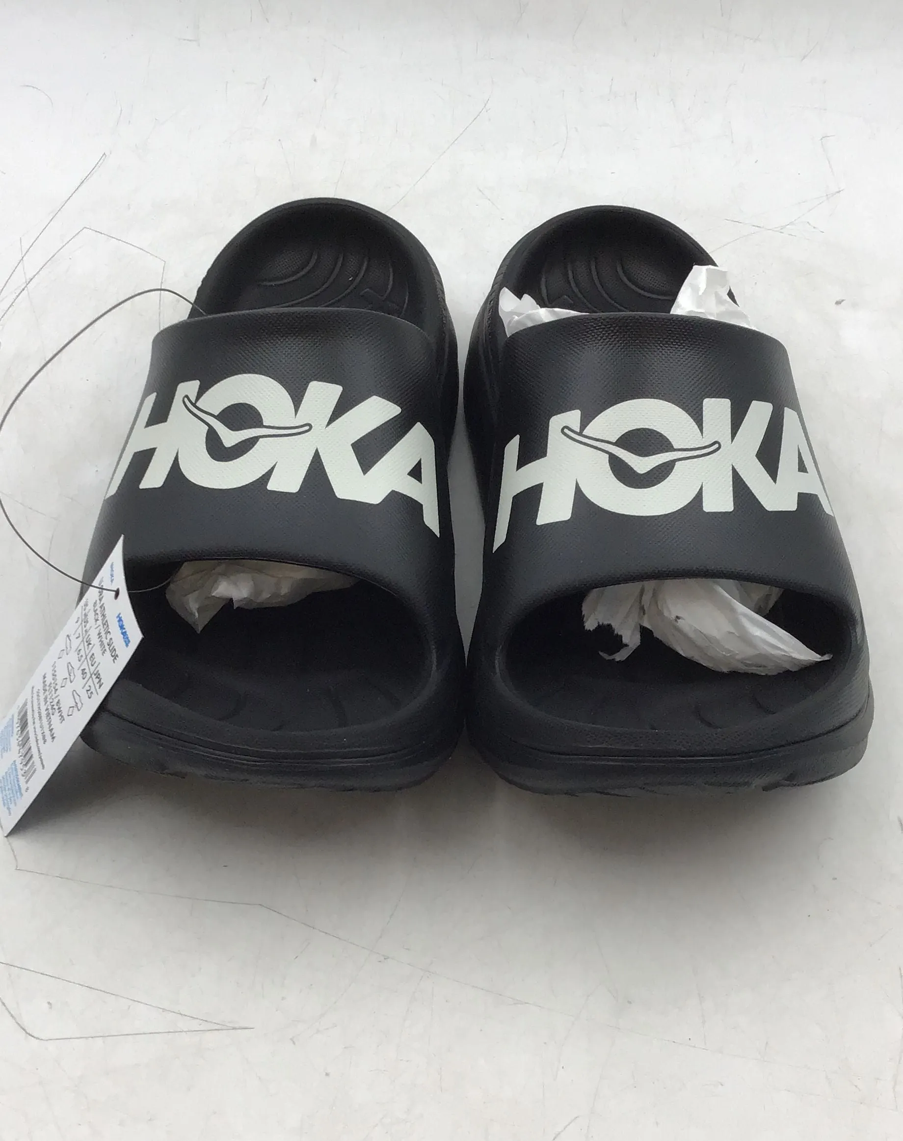 NWT Hoka One One Men's Ora Athletic Black White Slide Sandals - Size 7
