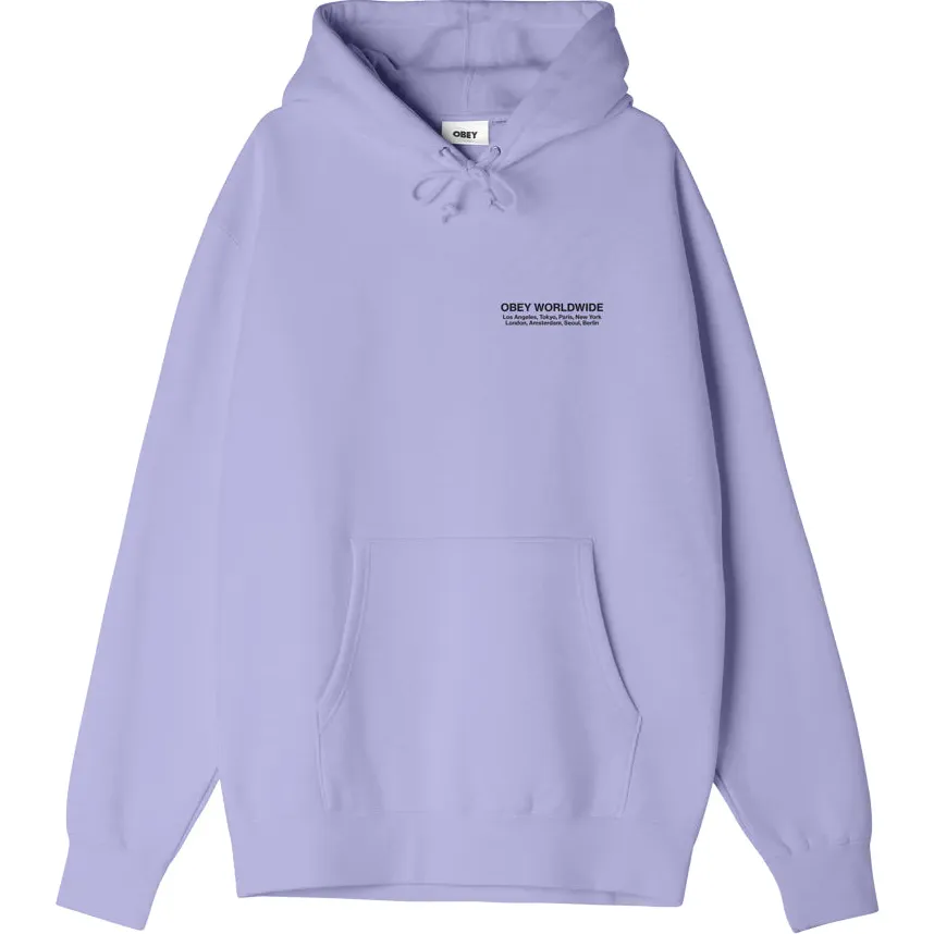 Obey Felpa con cappuccio da uomo Città del Mondo 112843572 lavanda