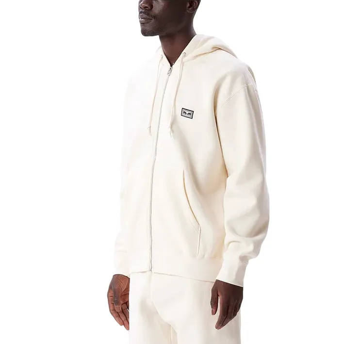 Obey felpa con cappuccio e cerniera intera Established Works Eyes 112460011 A095600 bianco