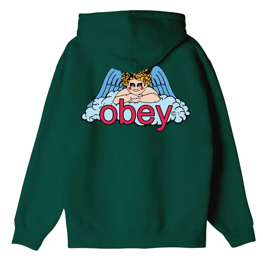 Obey felpa con cappuccio e cerniera intera L'Angelo del Cielo 112853561 verde
