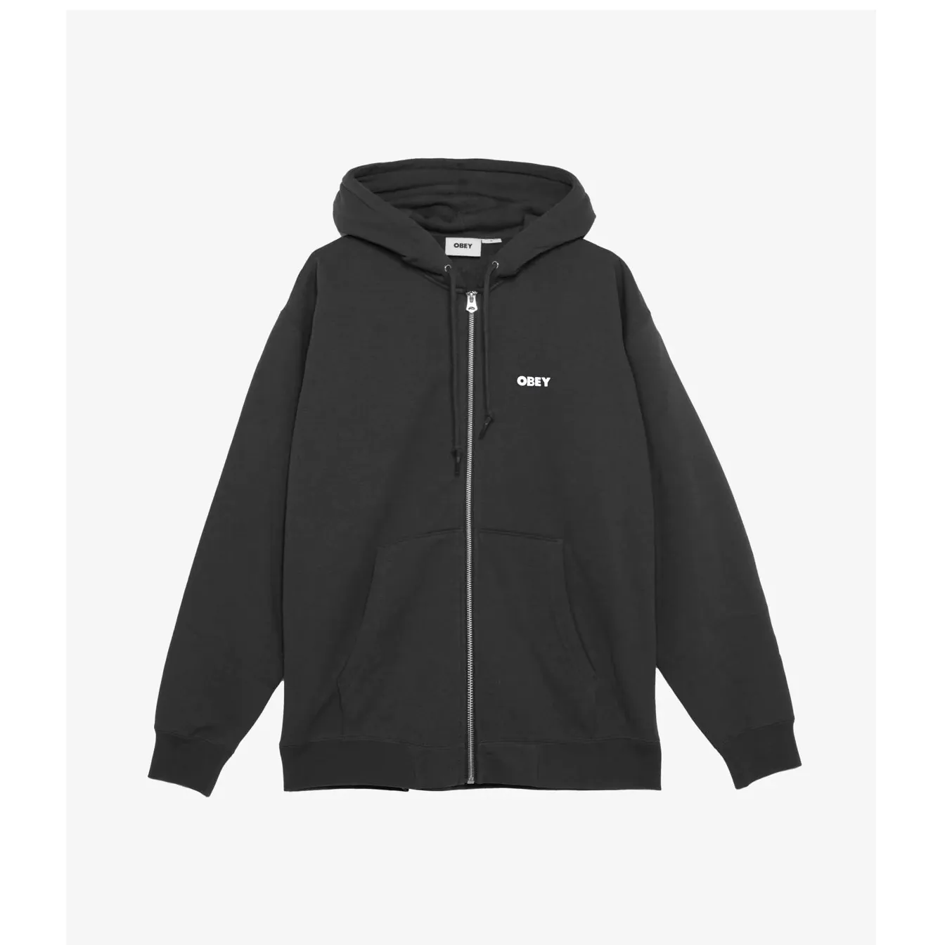 Obey felpa con cappuccio e zip intera da uomo Bold 117482349 nero