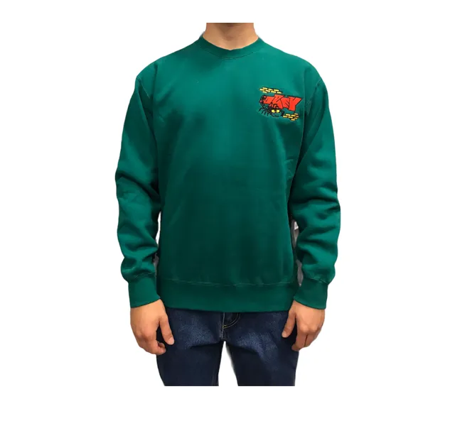Obey Felpa girocollo da uomo Brick by Brick 112480103 verde