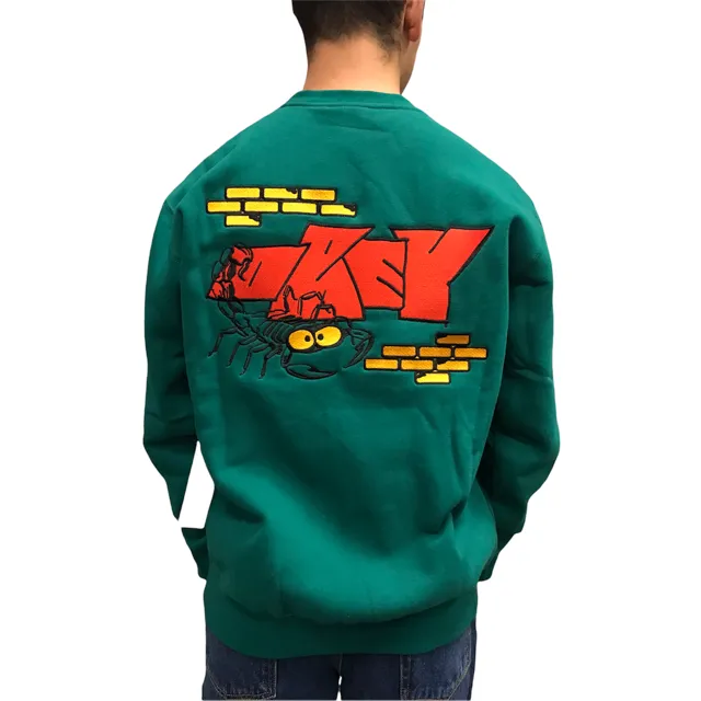 Obey Felpa girocollo da uomo Brick by Brick 112480103 verde
