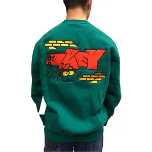 Obey Felpa girocollo da uomo Brick by Brick 112480103 verde
