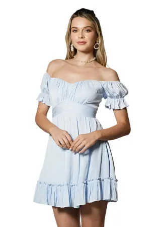 Off Shoulder Ruffle Mini Dress