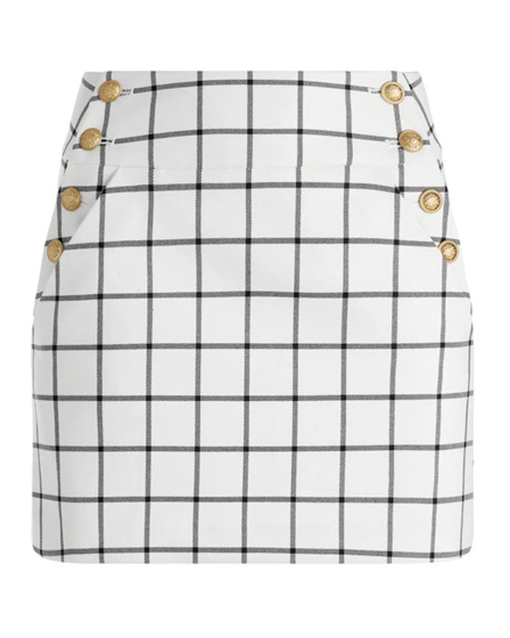 Off White and Black Donald Button Skirt