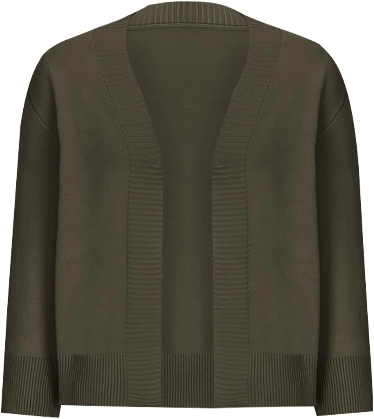 Open Front Bolero Cardigan for Women 3/4 Sleeve Knit Cropped Shrug Fall Comfy Lightweight Elegant Sweater Outwear