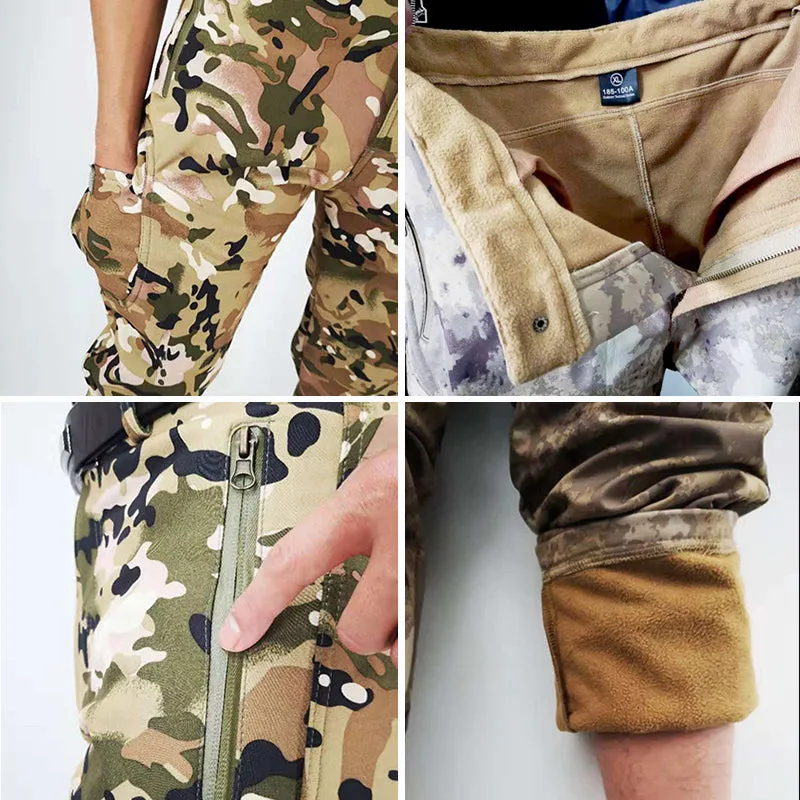 Outdoor Wear-resistant Soft Shell Plus Velvet Men Pants