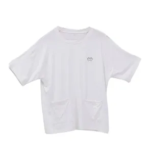 Oversized down pocket T-shirts | White