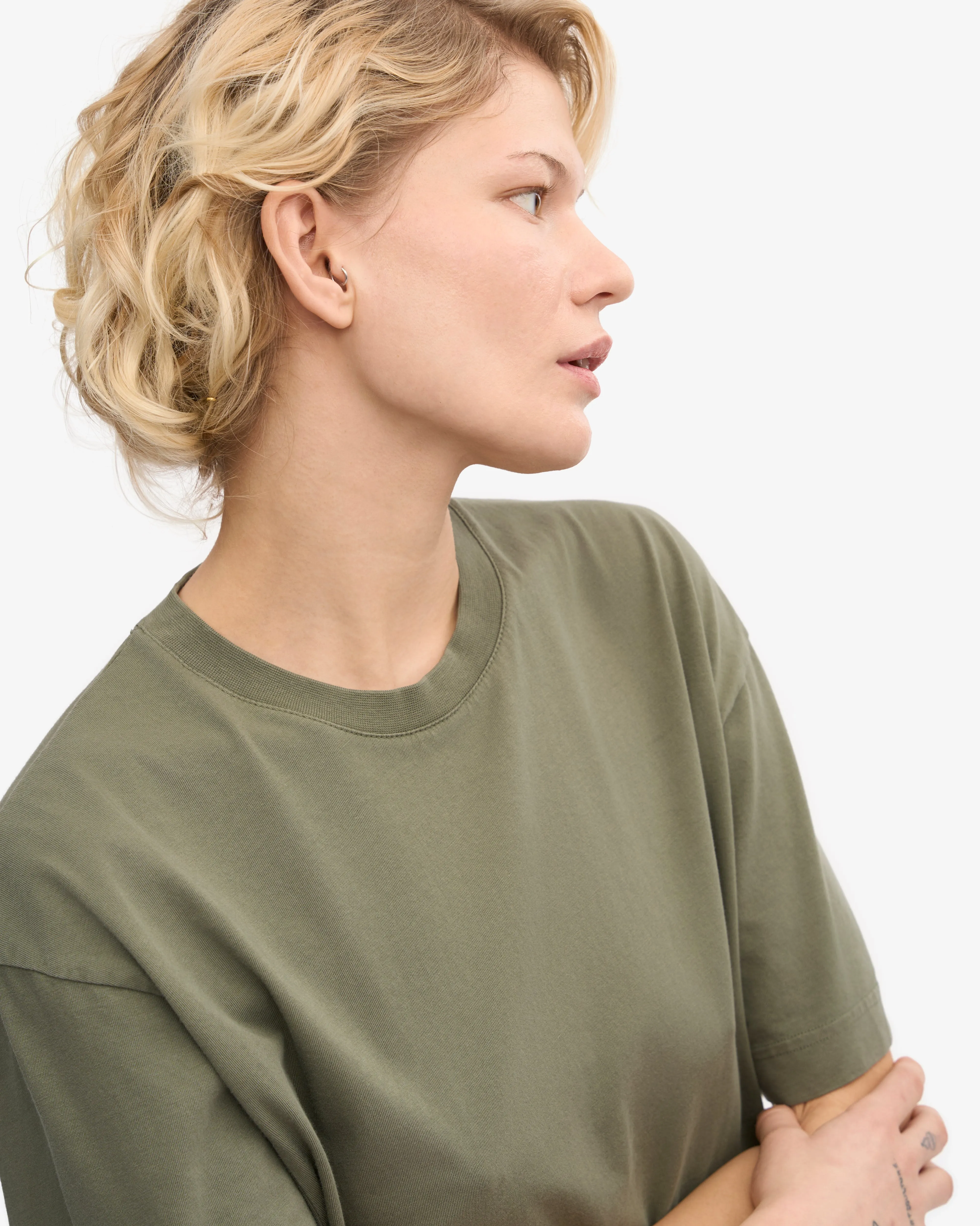 Oversized Organic T-Shirt - Dusty Olive