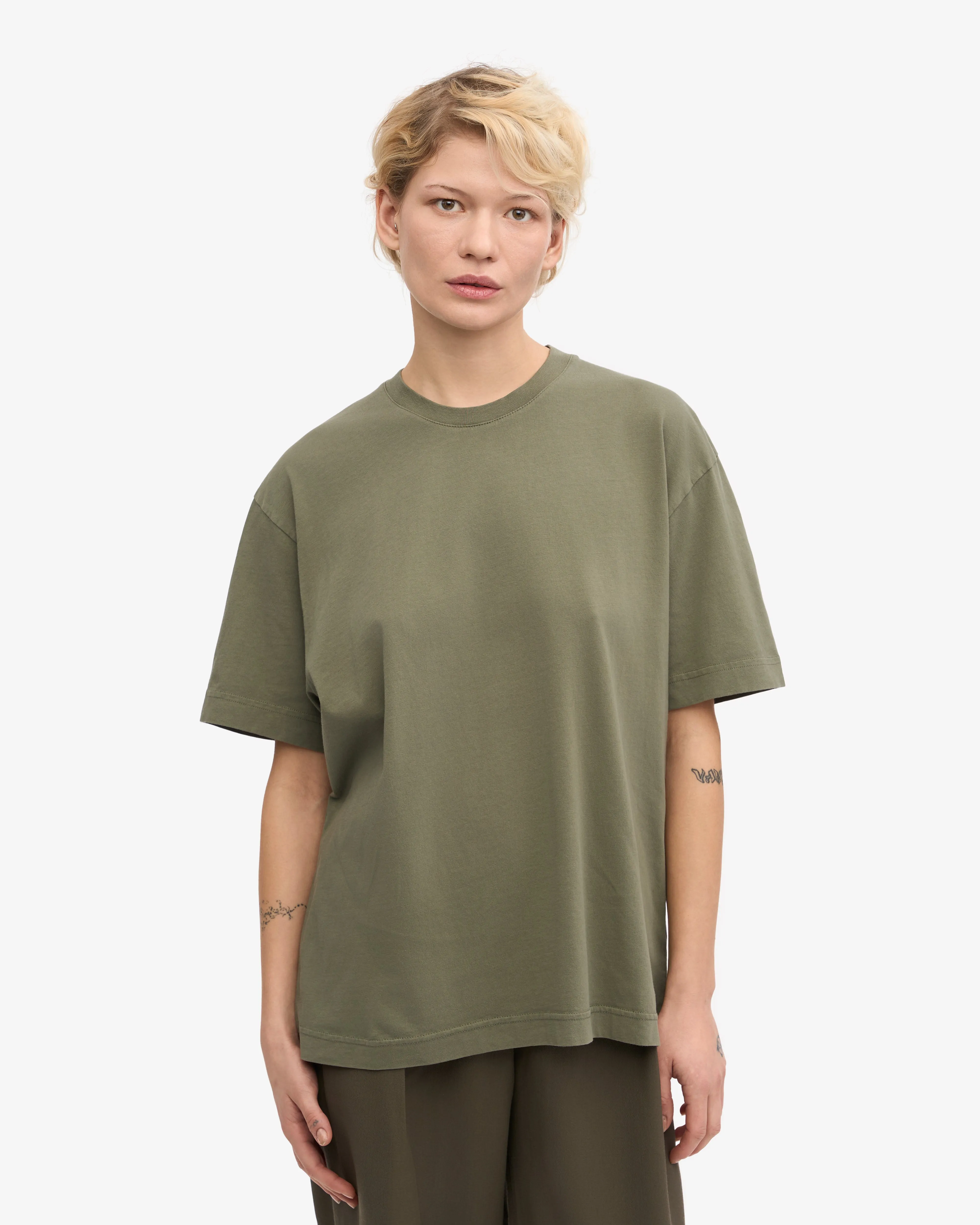 Oversized Organic T-Shirt - Dusty Olive