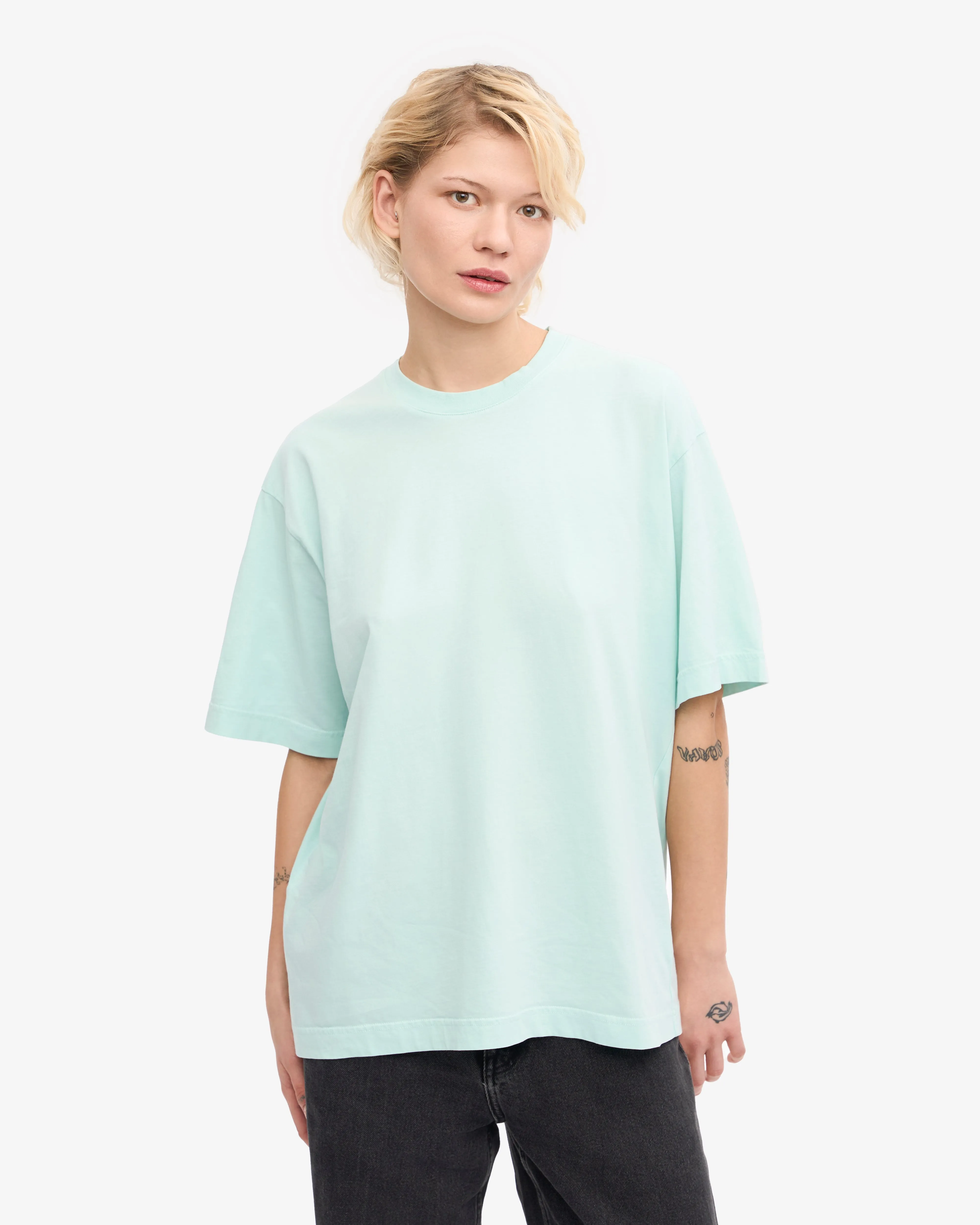 Oversized Organic T-Shirt - Light Aqua