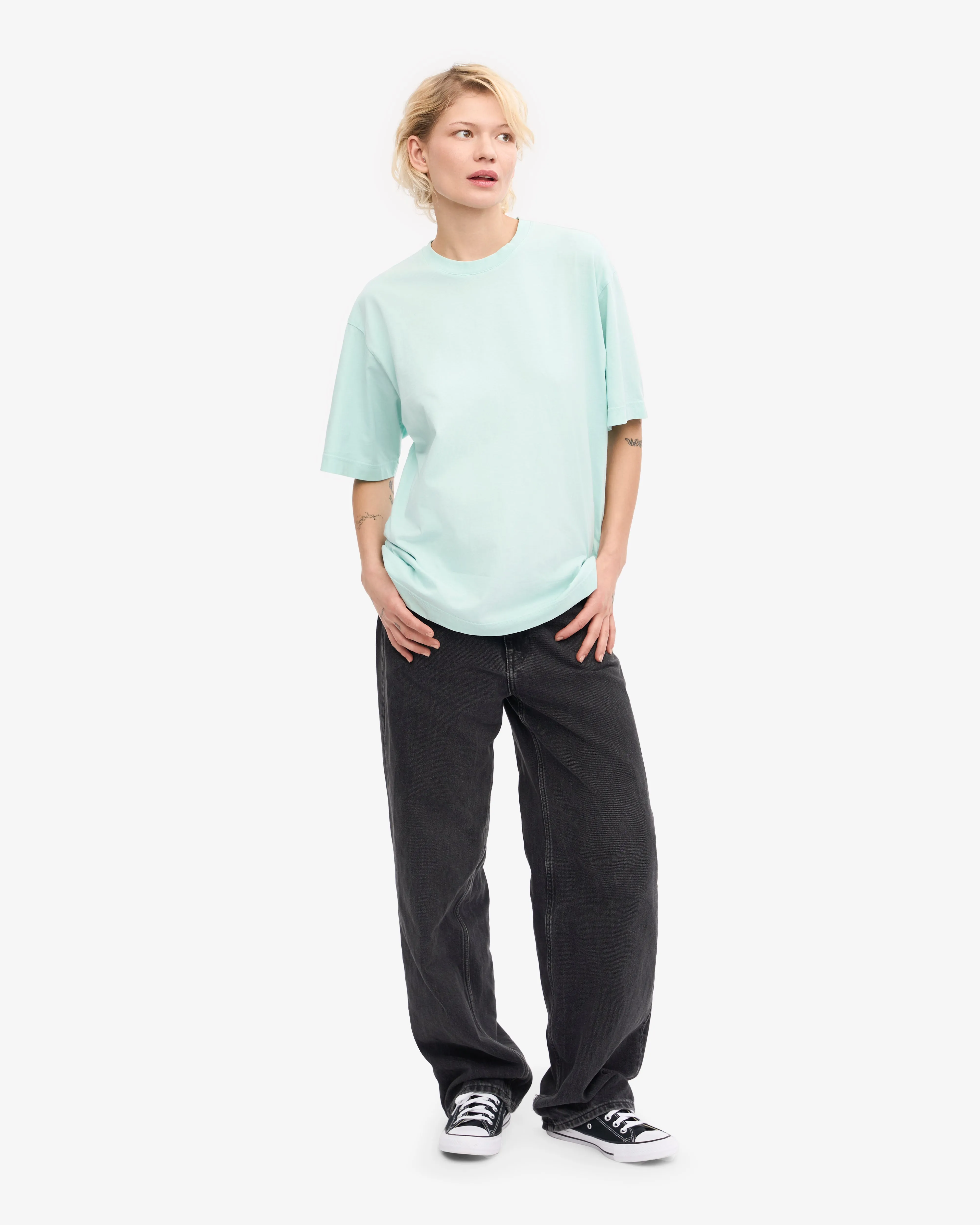 Oversized Organic T-Shirt - Light Aqua