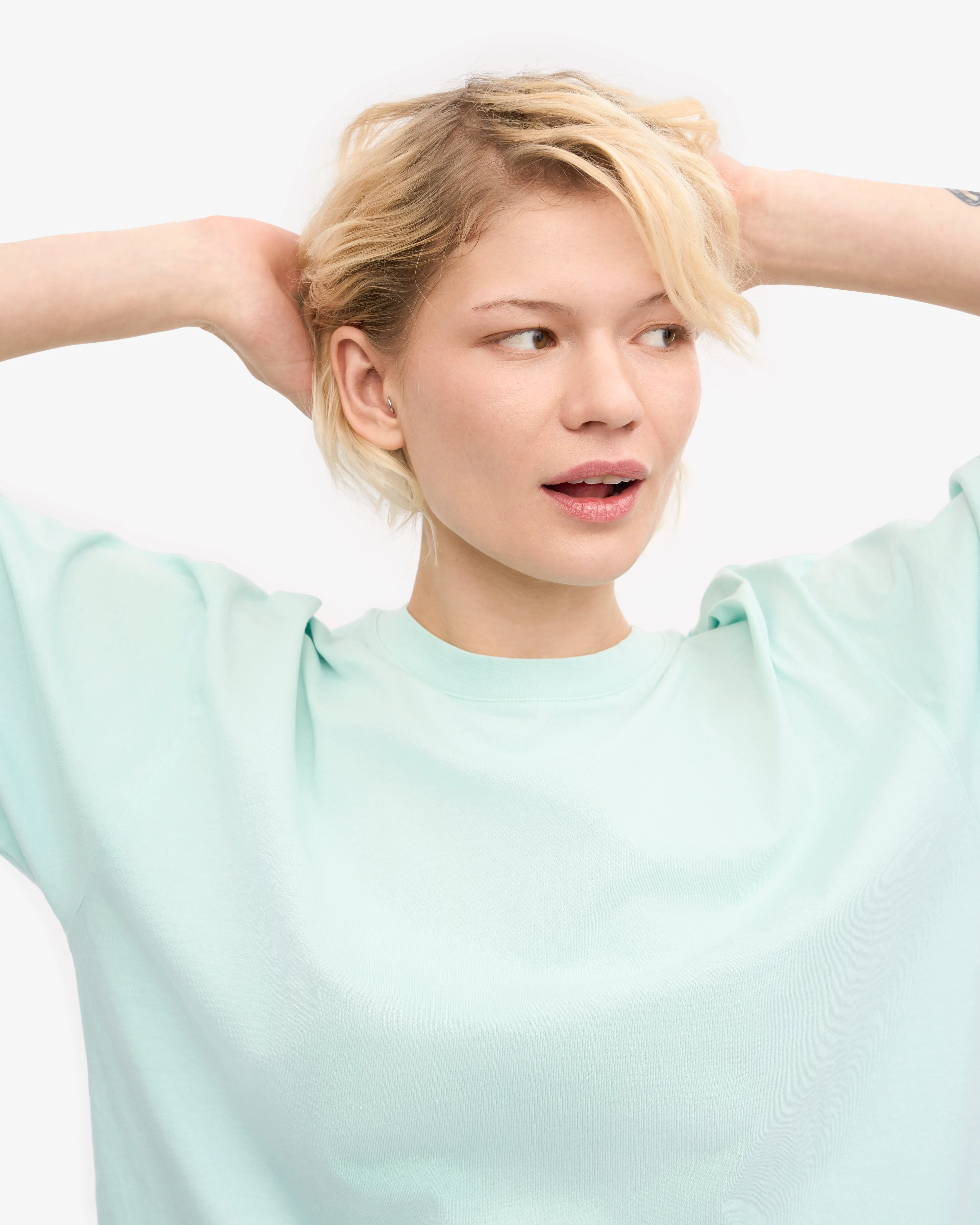 Oversized Organic T-Shirt - Light Aqua