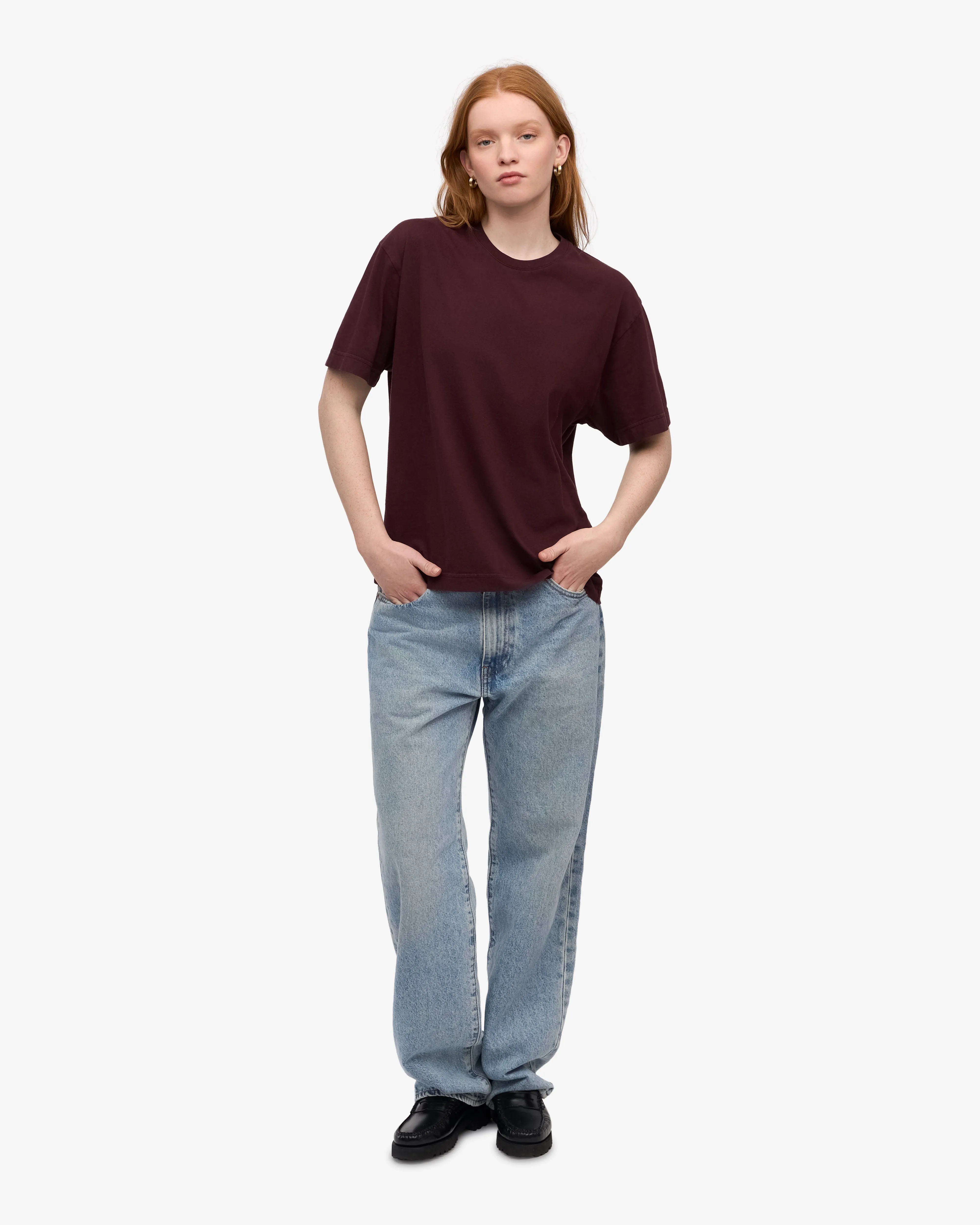 Oversized Organic T-Shirt - Oxblood Red