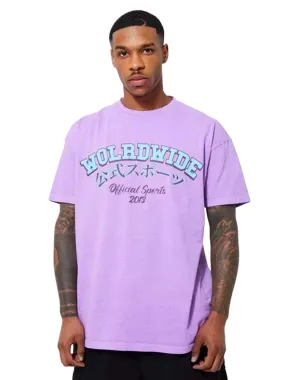 Oversized Overdye Worldwide Varsity T-shirt