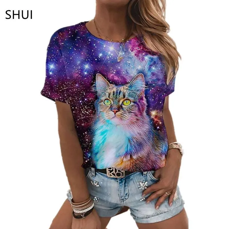 Oversized Starry Night and Galaxy printed men's and women's t-shirts.