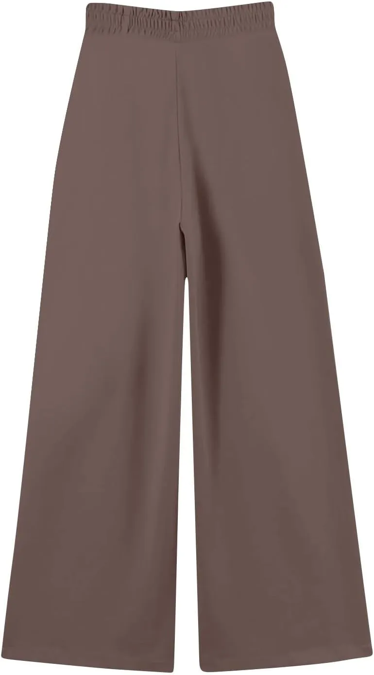 Oversized Wide Leg Sweatpants Women Y2k High Waisted Athletic Palazzo Pants Drawstring Fleece Joggers with Pockets