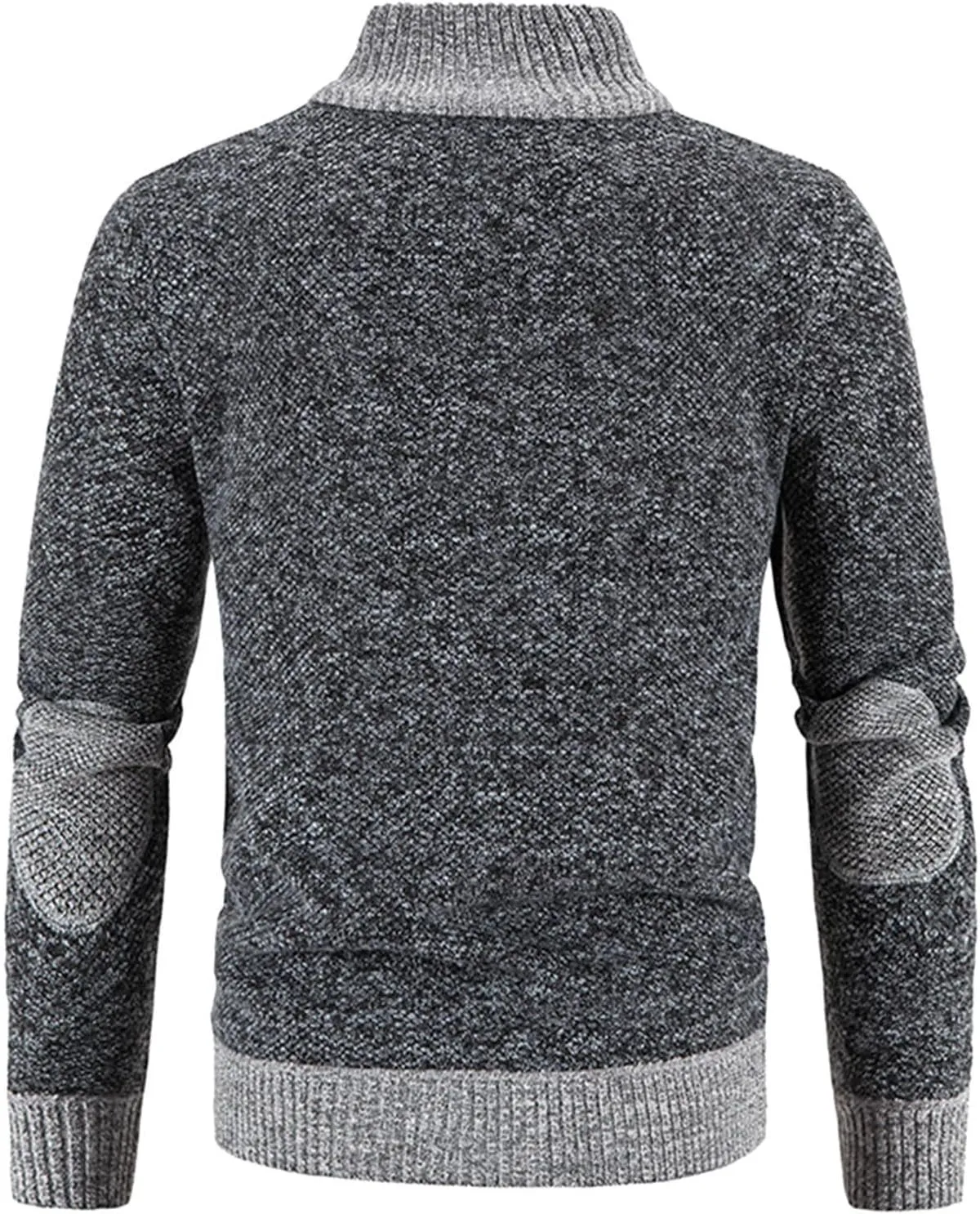Patchwork Sweater Jackets for Men Full Zip Cardigan Jumpers Casual Stand Collar Jacket Knitted Patchwork Sweaters