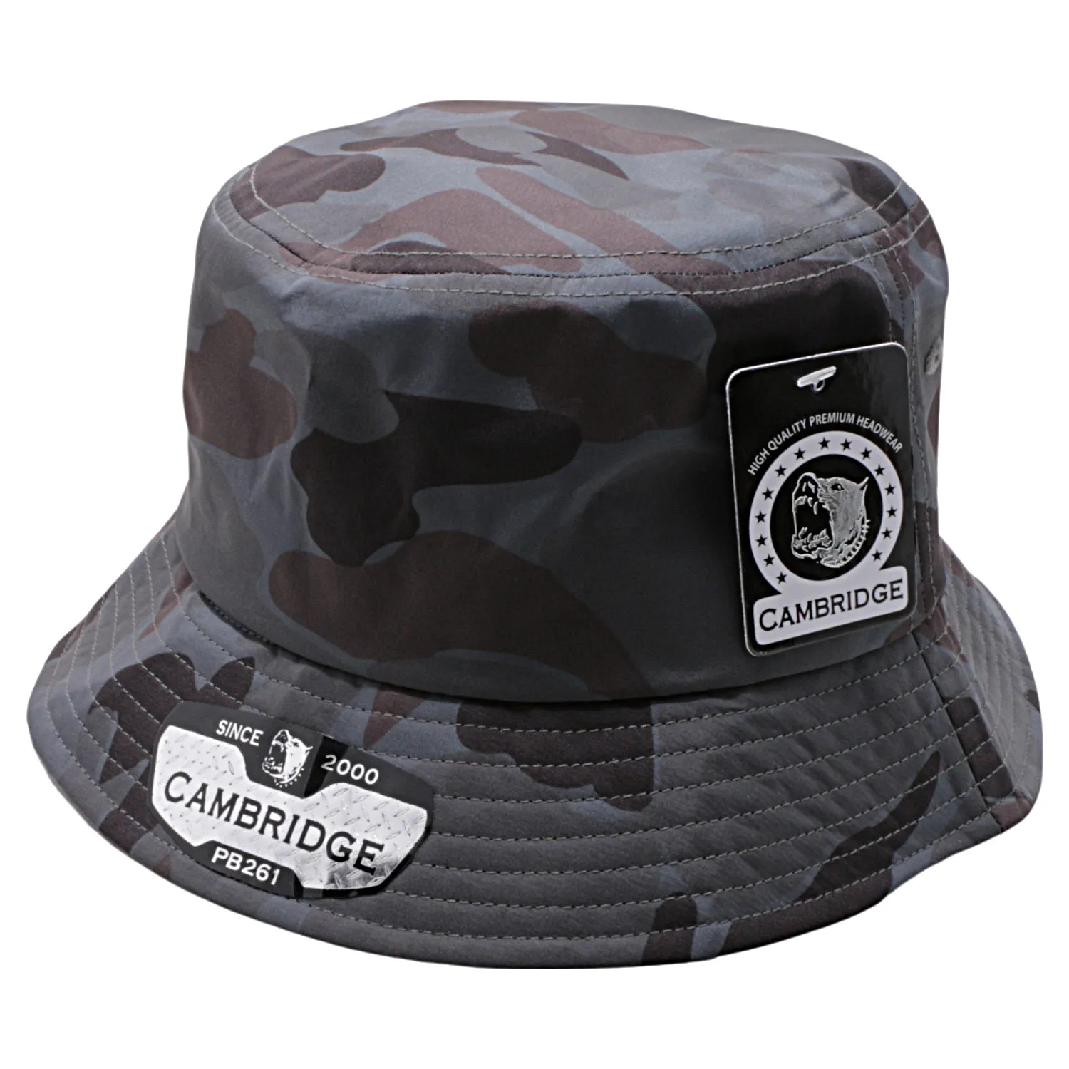 PB261 Pit Bull Cambridge Shiny Camo Bucket Hats [D.Grey]