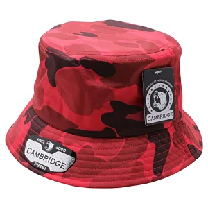 PB261 Pit Bull Cambridge Shiny Camo Bucket Hats [Red]