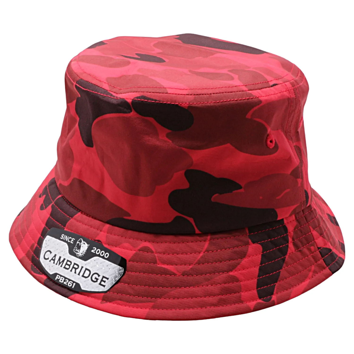 PB261 Pit Bull Cambridge Shiny Camo Bucket Hats [Red]