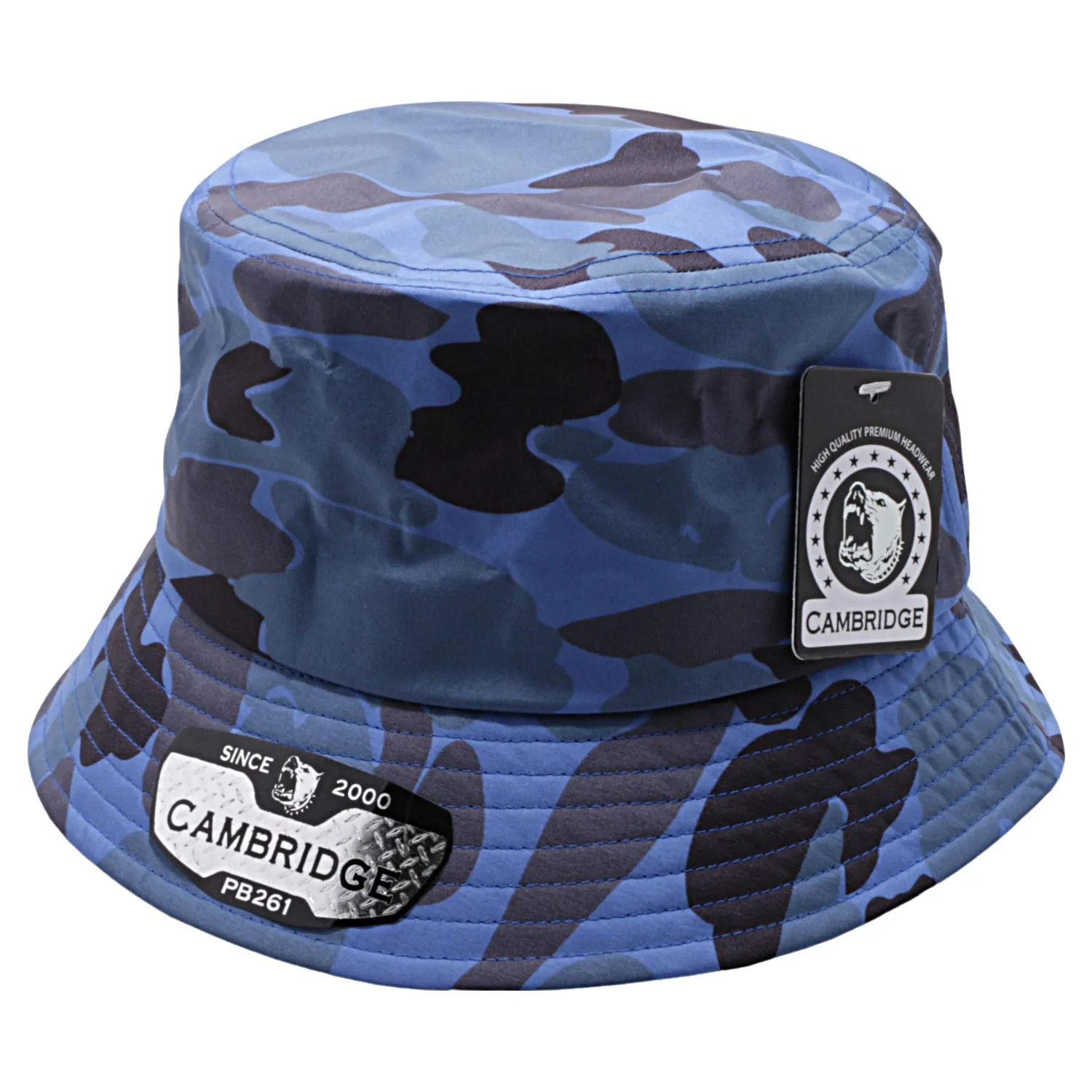 PB261 Pit Bull Cambridge Shiny Camo Bucket Hats [Royal]