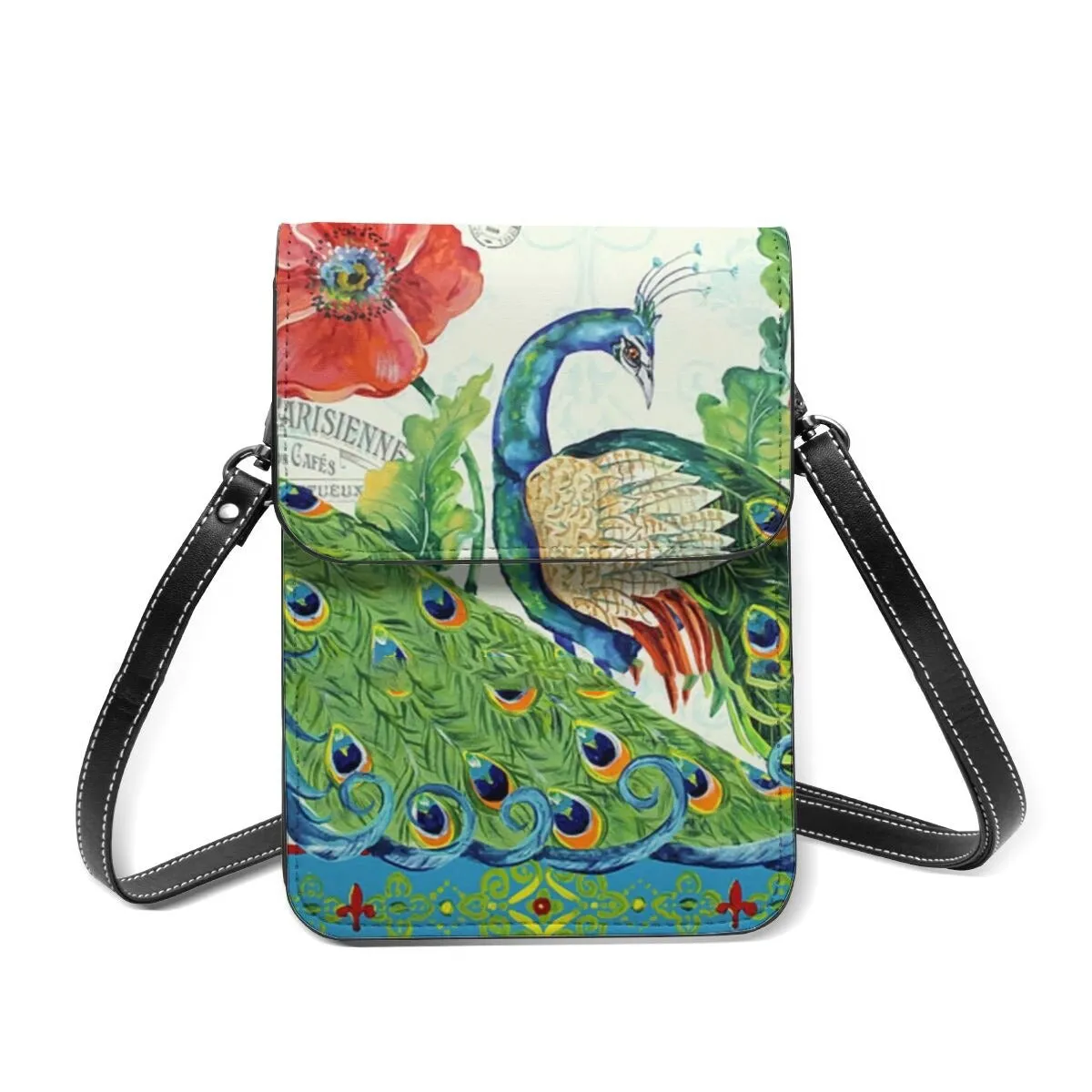 Peacock Shoulder Bag Streetwear Leather Mobile Phone Bag Shoulder Bags