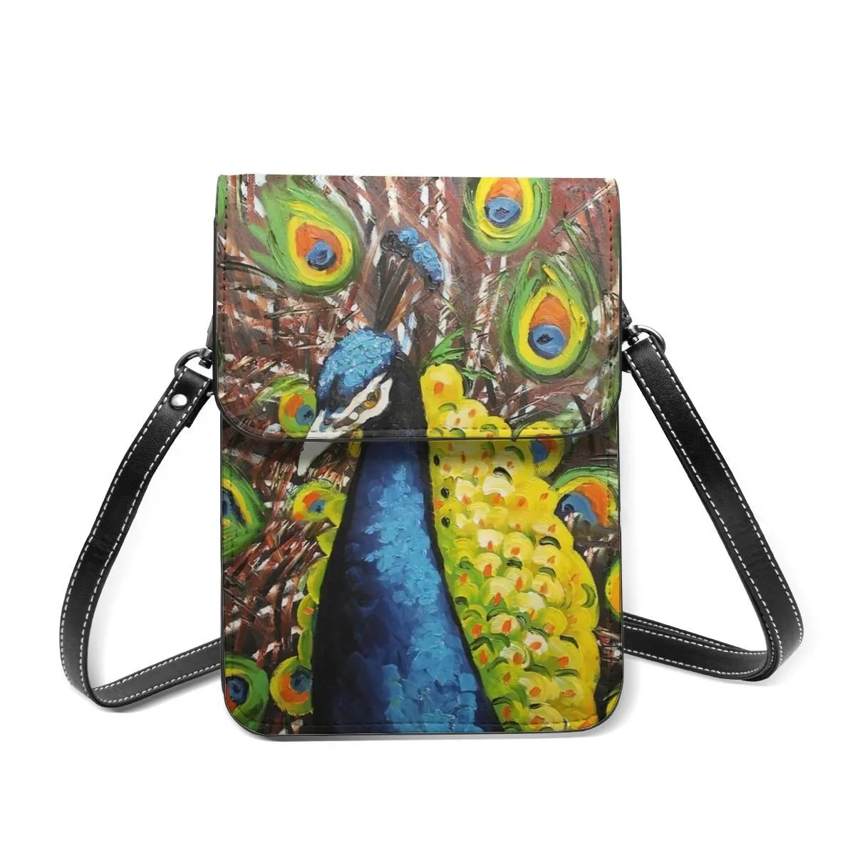 Peacock Shoulder Bag Streetwear Leather Mobile Phone Bag Shoulder Bags