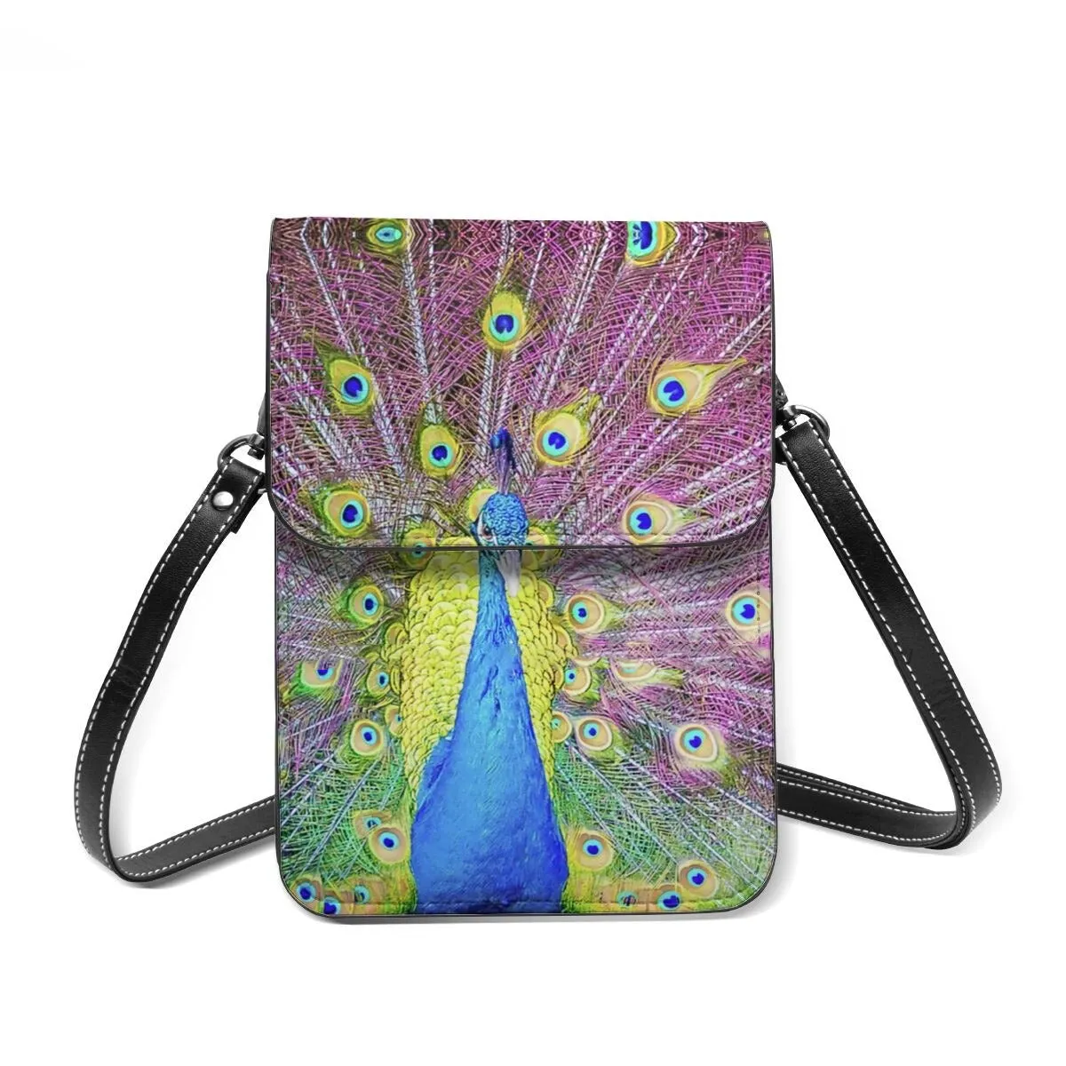 Peacock Shoulder Bag Streetwear Leather Mobile Phone Bag Shoulder Bags