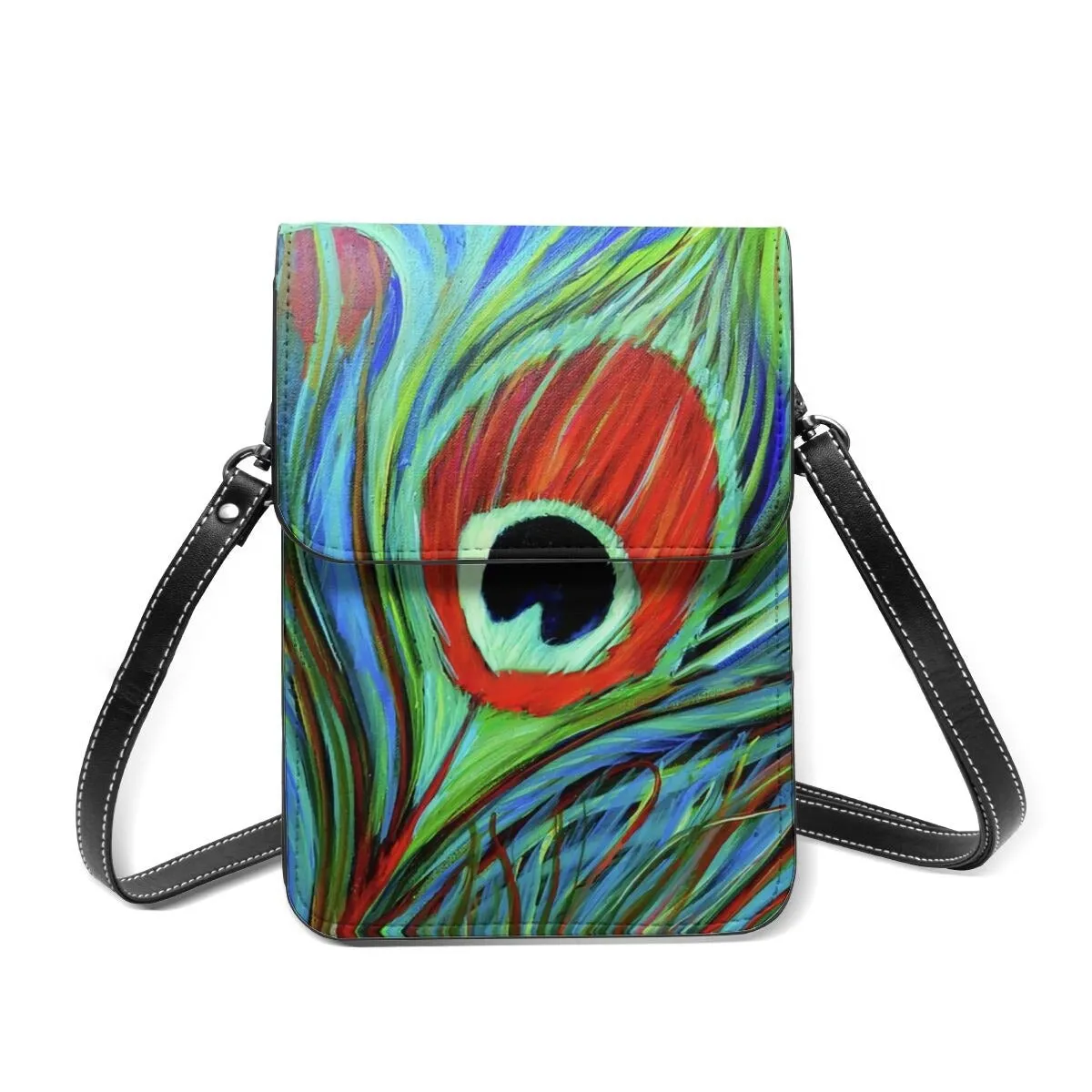 Peacock Shoulder Bag Streetwear Leather Mobile Phone Bag Shoulder Bags
