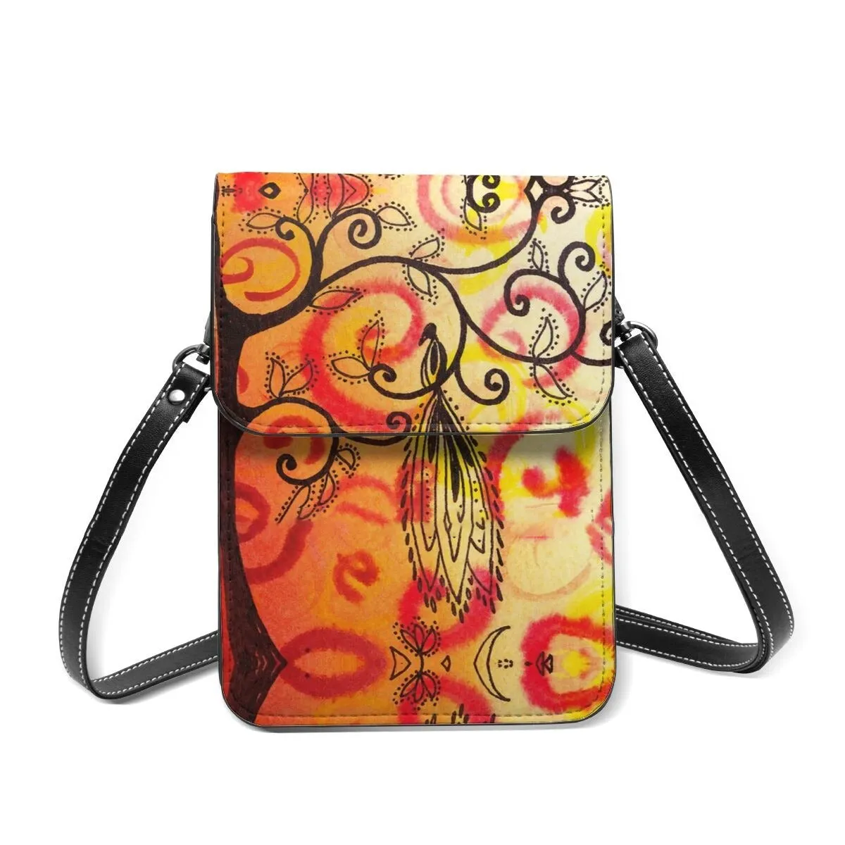 Peacock Shoulder Bag Streetwear Leather Mobile Phone Bag Shoulder Bags