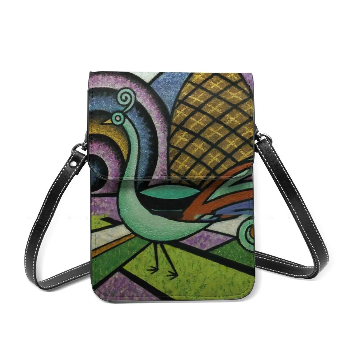 Peacock Shoulder Bag Streetwear Leather Mobile Phone Bag Shoulder Bags