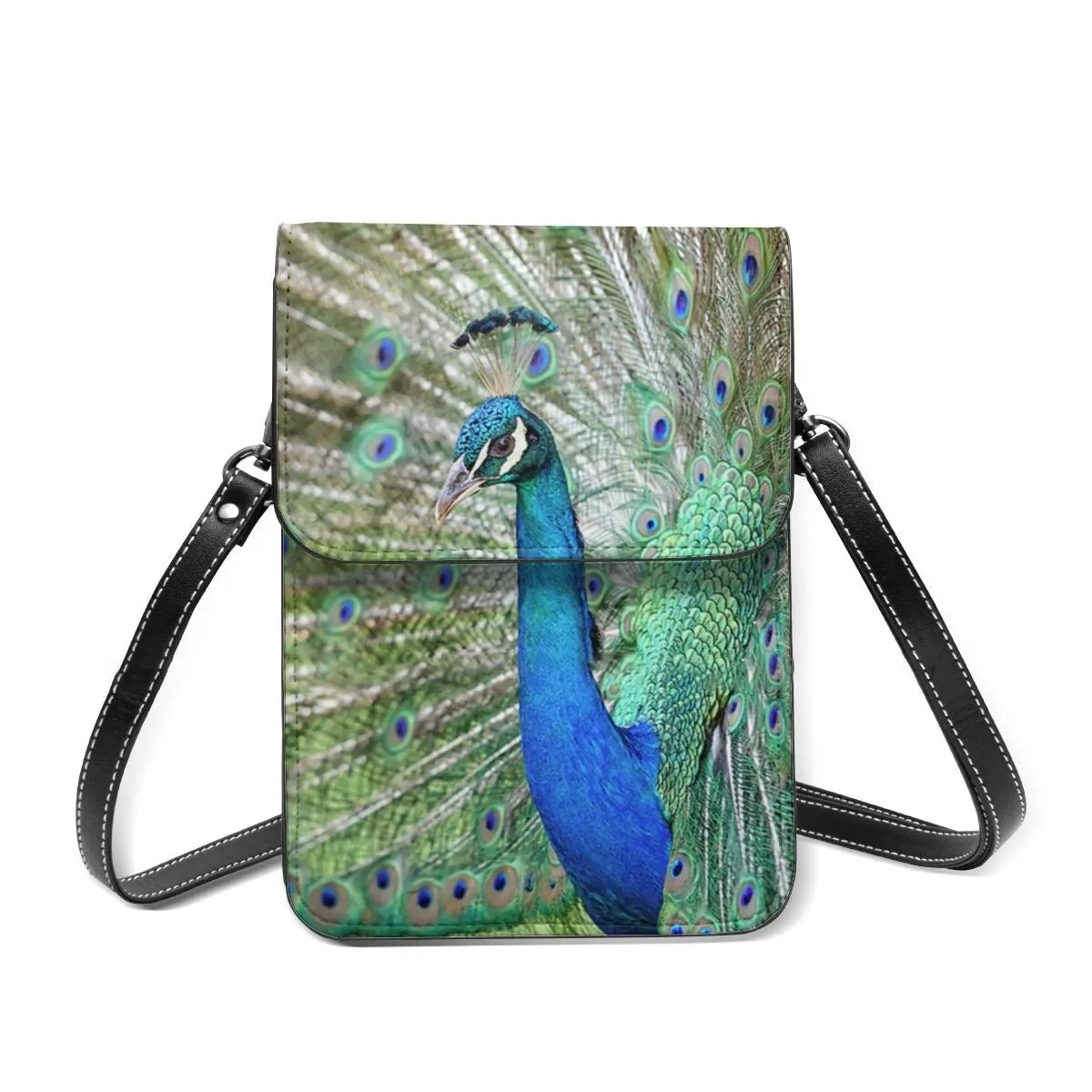 Peacock Shoulder Bag Streetwear Leather Mobile Phone Bag Shoulder Bags