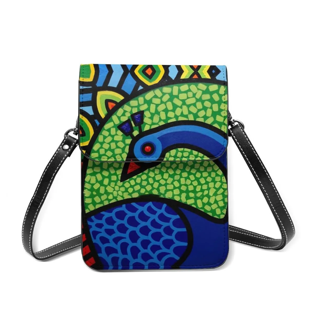 Peacock Shoulder Bag Streetwear Leather Mobile Phone Bag Shoulder Bags