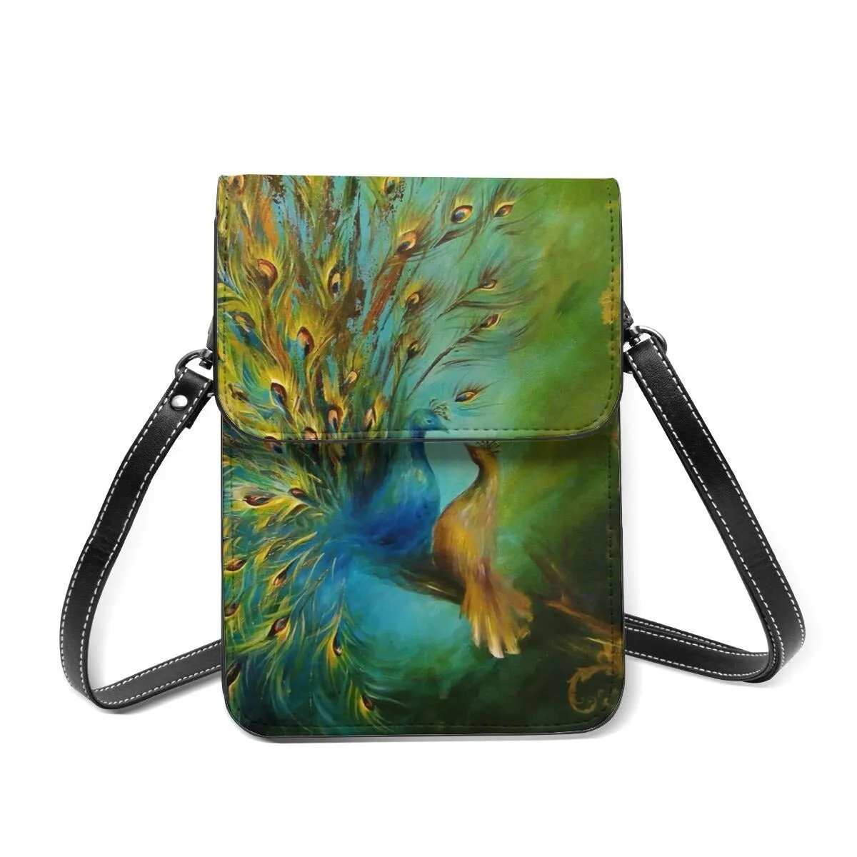Peacock Shoulder Bag Streetwear Leather Mobile Phone Bag Shoulder Bags