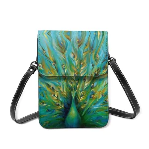 Peacock Shoulder Bag Streetwear Leather Mobile Phone Bag Shoulder Bags