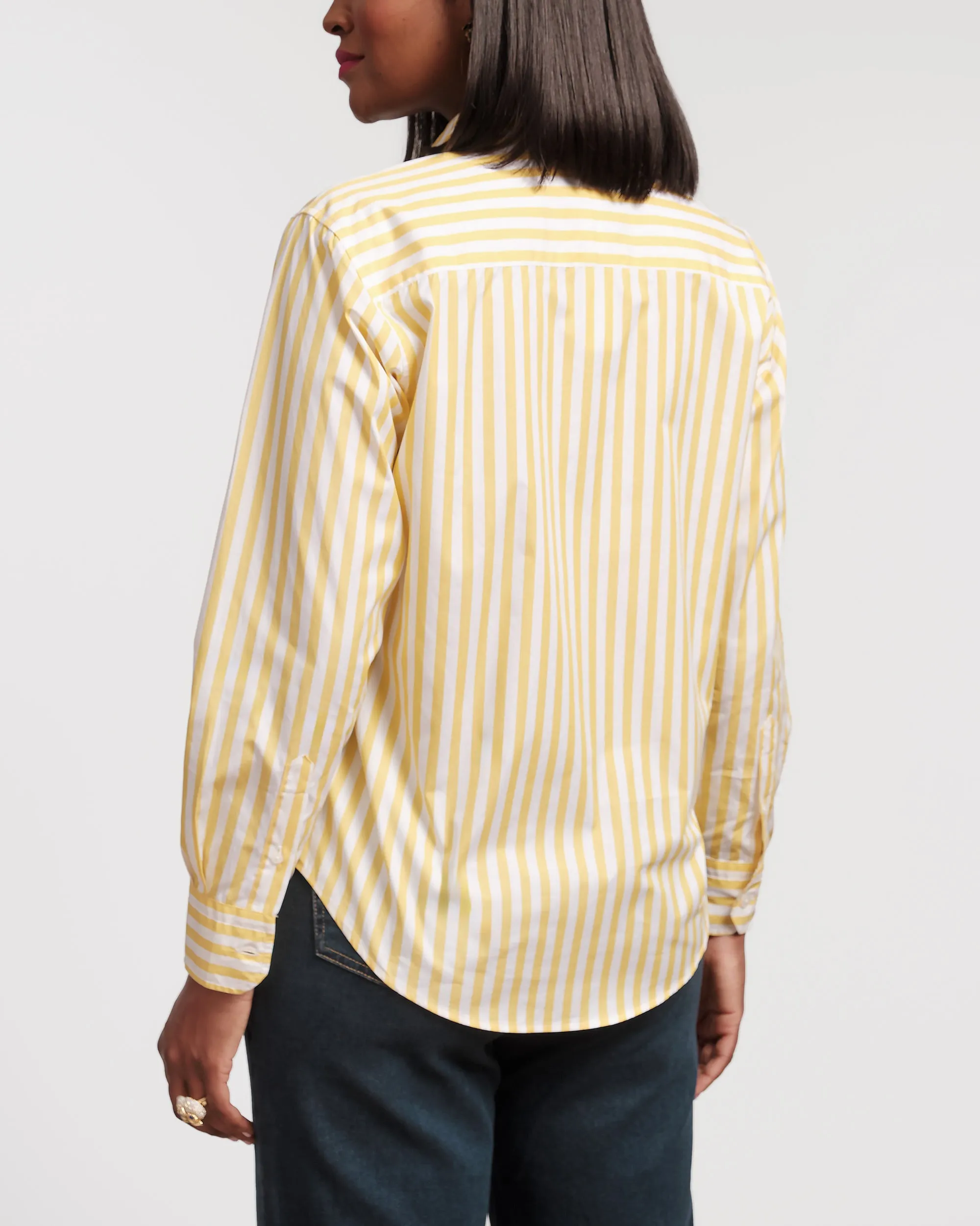 Perfect Button Down Stripe Yellow